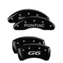 MGP 18025SPG6BK - 4 Caliper Covers Engraved Front Pontiac Engraved Rear G6 Black finish silver ch