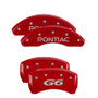MGP 18025SPG6RD - 4 Caliper Covers Engraved Front Pontiac Engraved Rear G6 Red finish silver ch