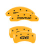 MGP 18025SPG6YL - 4 Caliper Covers Engraved Front Pontiac Rear G6 Yellow Finish Black Char 2007 Pontiac G5