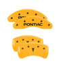 MGP 18025SPONYL - 4 Caliper Covers Engraved Front Pontiac Rear Arrow Yellow Finish Black Char 2006 Pontiac G6