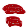 MGP 18030SPXPRD - 4 Caliper Covers Engraved Front Pontiac Engraved Rear GXP Red finish silver ch