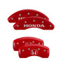 MGP 20001SHOHRD - 4 Caliper Covers Engraved Front Honda Engraved Rear H Logo Red finish silver ch