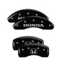 MGP 20004SHOHBK - 4 Caliper Covers Engraved Front Honda Engraved Rear H Logo Black finish silver ch