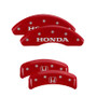 MGP 20130SHOHRD - 4 Caliper Covers Engraved Front Honda Engraved Rear H Logo Red finish silver ch