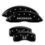 MGP 20139SHOHBK - 4 Caliper Covers Engraved Front Honda Engraved Rear H Logo Black finish silver ch