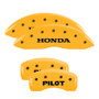 MGP 20213SPLTYL - 4 Caliper Covers Engraved Front Honda Engraved Rear Pilot/2015 Yellow finish black ch