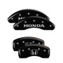 MGP 20217SHOHBK - 4 Caliper Covers Engraved Front Honda Engraved Rear H Logo Black finish silver ch
