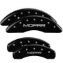 MGP 32002SMOPBK - 4 Caliper Covers Engraved Front & Rear MOPAR Black finish silver ch