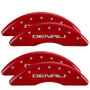 MGP 34003SDNLRD - 4 Caliper Covers Engraved Front & Rear Denali Red finish silver ch