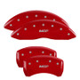 MGP 49014SMGPRD - 4 Caliper Covers Engraved Front & Rear 18-19 Buick Regal Sportback Red Finish Silver Characters