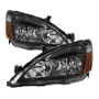 Spyder 5014351 - Xtune Honda Accord 03-07 Amber Crystal Headlights Black HD-JH-HA03-AM-BK