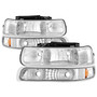 Spyder 5064226 - Xtune Chevy TahOE 00-06 Amber Crystal Headlights w/ Bumper Lights Chrome HD-JH-CSIL99-SET-AM-C