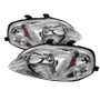 Spyder 5070302 - Xtune Honda Civic 99-00 Amber Crystal Headlights Chrome HD-JH-HC99-AM-C