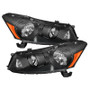 Spyder 5073501 - Xtune Honda Accord 08-12 4Dr Amber Crystal Headlights Black HD-JH-HA08-AM-BK