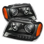 Spyder 5077028 - Xtune Jeep Grand Cherokee 99-04 Projector Headlights LED Halo Black PRO-JH-JGC99-LED-BK