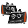 Spyder 9030291 - Xtune Chevy Suburban 1500/2500 07-14 Halo Projector w/LED Headlights Black PRO-JH-CSUB07-LED-BK
