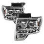 Spyder 9032240 - Xtune Ford F150 09-14 Projector Headlights Halogen Model Only LED Halo Chrome PRO-JH-FF15009-CFB-C