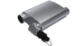 QTP 13301C - 3in Weld-On 304SS Reverse Screamer Muffler w/Bolt-On QTEC Electric Cutout