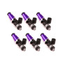 Injector Dynamics 1050.60.14.D.6 - ID1050X Injectors 14mm (Purple) Adaptor Tops Denso Lower (Set of 6)