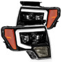 AlphaRex 880177 - 09-14 Ford F-150 LUXX LED Proj Headlights Plank Style Jet Blk w/Activ Light/Seq Signal/DRL