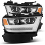 AlphaRex 880544 - 19-20 Dodge Ram 1500 LUXX LED Proj Headlights Plank Chrome w/Activ Light/Seq Signal/DRL