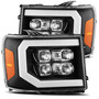 AlphaRex 880608 - 07-13 GMC 1500HD NOVA LED Proj Headlights Plank Style Chrome w/Activ Light/Seq Signal/DRL