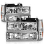 Anzo 111506 - 88-98 Chevrolet C1500 Crystal Headlights Chrome w/ Signal and Side Marker Lights