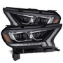 AlphaRex 880122 - 19-21 Ford Ranger LUXX LED Proj Headlights Plank Style Black w/Seq Signal/DRL
