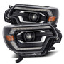 AlphaRex 880751 - 12-15 Toyota Tacoma LUXX LED Projector Headlights Plank Style Black w/DRL