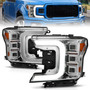 Anzo 111521 - 18-20 Ford F-150 Full Led Projector Light Bar Style Headlights - Chrome Amber