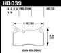 Hawk HB839N.583 - 2017 Acura NSX HP+ Race Rear Brake Pads
