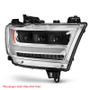 Anzo 111495-R - 19-20 Dodge Ram 1500 Tradesman LED Projector Headlights Plank Style w/Sequential Black (Pass.)