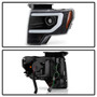 Spyder 5087577 - Ford F150 09-14 Halogen Light Bar Projector Headlights Black PRO-YD-FF15009PL-BK
