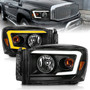 Anzo 111526 - 06-09 Dodge RAM 1500/2500/3500 Headlights Black Housing/Clear Lens (w/Switchback Light Bars)