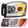 Anzo 111527 - 06-09 Dodge RAM 1500/2500/3500 Headlights Chrome Housing/Clear Lens (w/Switchback Light Bars)