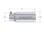 MBRP T5049 - Exhaust Tail Pipe Tip 5 Inch O.D. Dual Wall Straight 4 Inch Inlet 12 Inch Length T304 Stainless Steel
