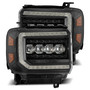 AlphaRex 880617 - 14-18 GMC Sierra NOVA LED Proj Headlights Plank Style Black w/Activ Light/Seq Signal/DRL