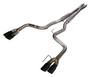 Pypes SFM87MXB - Cat Back Exhaust System 18-Pres Mustang GT Split Rear Quad Exit 3 in Quad 304 Stainless Steel Black Coated Tips Incl Hardware/Mid Muffler/X Pipe 409 Stainless Steel Natural Finish  Exhaust