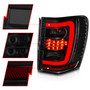 Anzo 311395 - 1999-2004 Jeep Grand Cherokee LED Tail Lights w/ Light Bar Black Housing Smoke Lens