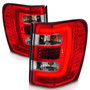 Anzo 311396 - 1999-2004 Jeep Grand Cherokee LED Tail Lights w/ Light Bar Chrome Housing Red/Clear Lens