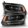 AlphaRex 880560 - 09-18 Ram 2500 LUXX LED Proj Headlight Plank Style Alpha Blk w/Activ Light/Seq Signal/DRL