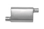 Gibson 55172S - CFT Superflow Offset/Offset Oval Muffler - 4x9x18in/2.5in Inlet/2.5in Outlet - Stainless