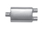 Gibson BM0110 - MWA Superflow Center/Dual Oval Muffler - 4x9x14in/3in Inlet/3in Outlet - Stainless