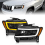 Anzo 111568 - 11-13 Jeep Grand Cherokee (Factory Halogen Only) Projector Headlights w/Light Bar Swtchbk Black