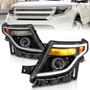Anzo 111575 - 11-15 Ford Explorer (w/Factory Halogen HL Only) Projector Headlights w/Light Bar Black Housing