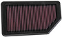 K&N 33-2472 - Replacement Air Filter 10.625in O/S Length x 5.75in O/S Width x 1in Height