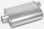 Dynomax 17730 - Muffler - Super Turbo - 2 in Offset Inlet - 2 in Center Outlet - 14 x 4-1/4 x 9-3/4 in Oval - 18-1/2 in Long - Steel - Aluminized - Universal - Each