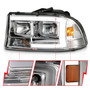 Anzo 111592 - 97-04 Dodge Dakota/Durango Crystal headlight Set w/ Light Bar Chrome Housing