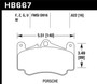 Hawk HB667U.622 - 09 Porsche 911 Carrera S w/ Iron Discs Front DTC-70 Race Brake Pads