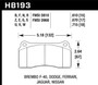 Hawk HB193U.670 - Dodge / Ferrari  Front & Rear / Ferrari / Jaguar / Nissan Front DTC-70 Race Brake Pads